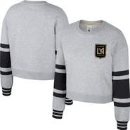Stadium Essentials Women's Stadium Essentials Heather Gray LAFC Scrimmage Cropped Pullover Sweatshirt