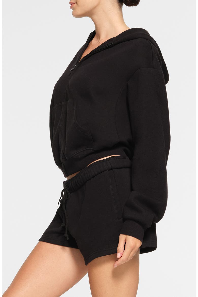 Cotton Fleece Blend Classic Zip-Up Hoodie, Alternate, color, ONYX