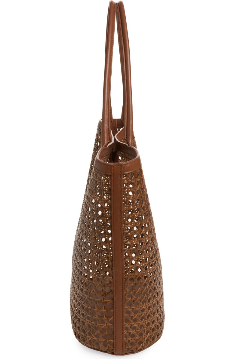 Reformation Isabella Woven Rattan Tote, Alternate, color, Espresso Rattan