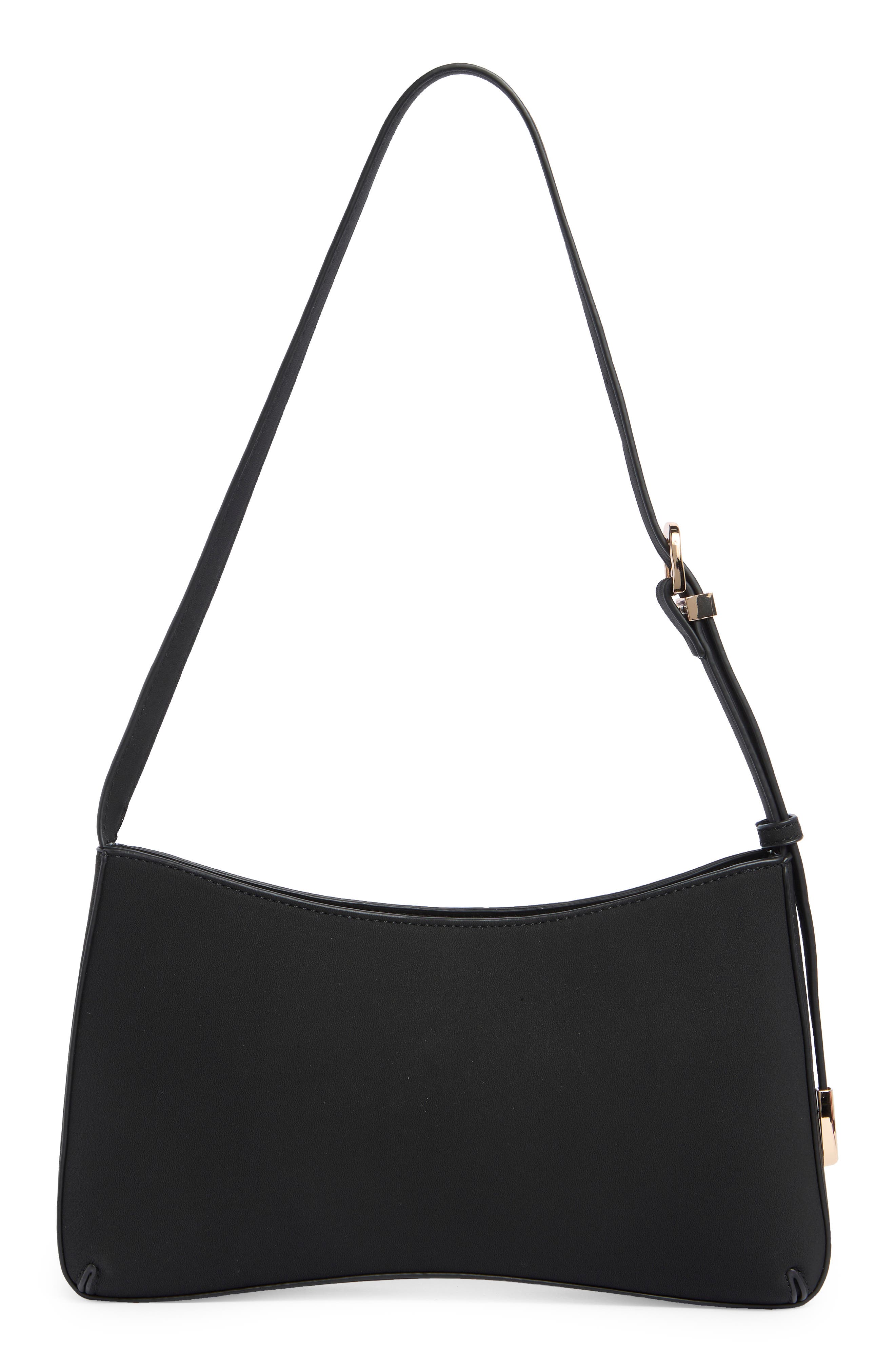 URBAN EXPRESSIONS HANDBAGS Faux Suede Shoulder Bag, Alternate, color, Black