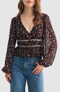 All in Favor Lace Inset Tie Front Top