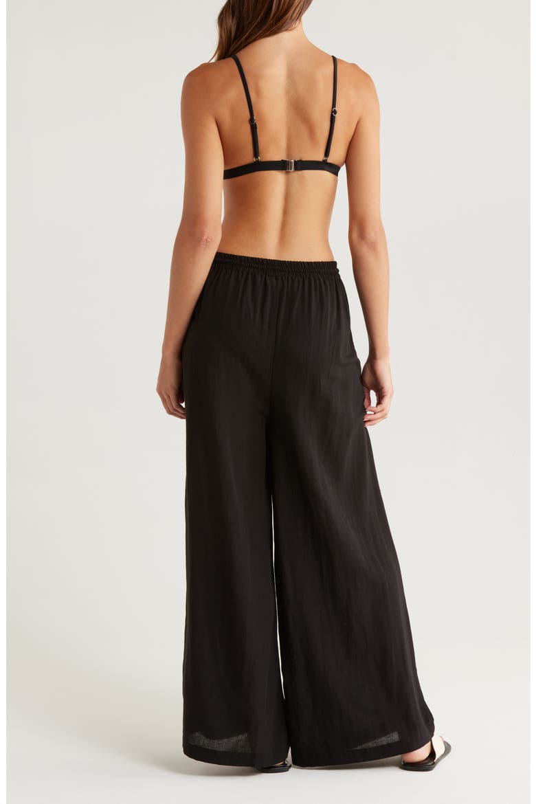 Flowey Cover-Up Pants, Alternate, color, BLACK