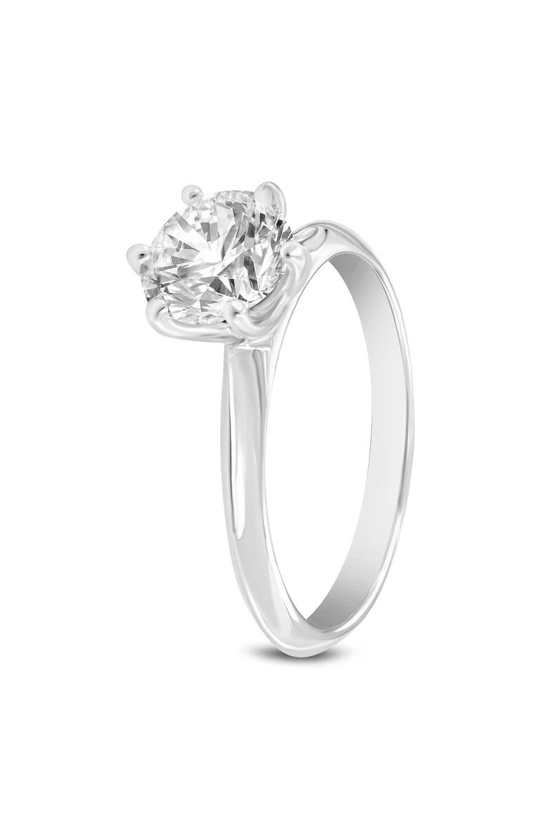 LuvMyJewelry Anea 14K Gold Round Cut Lab Grown Solitaire Diamond Engagement Ring - 1 Ct, Alternate, color, 14K White Gold