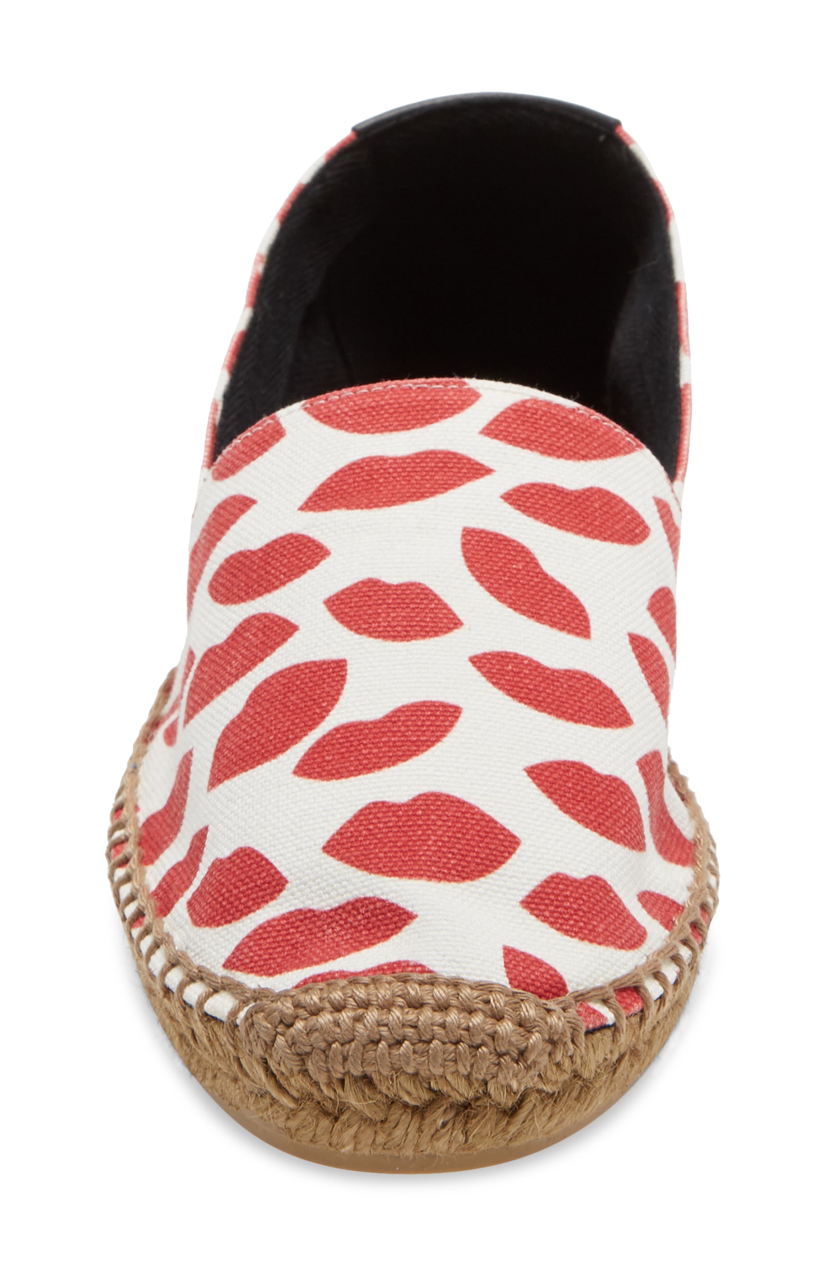 Saint Laurent Lip Print Espadrille Flat, Alternate, color, 