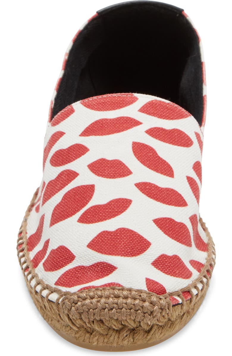 Saint Laurent Lip Print Espadrille Flat, Alternate, color,