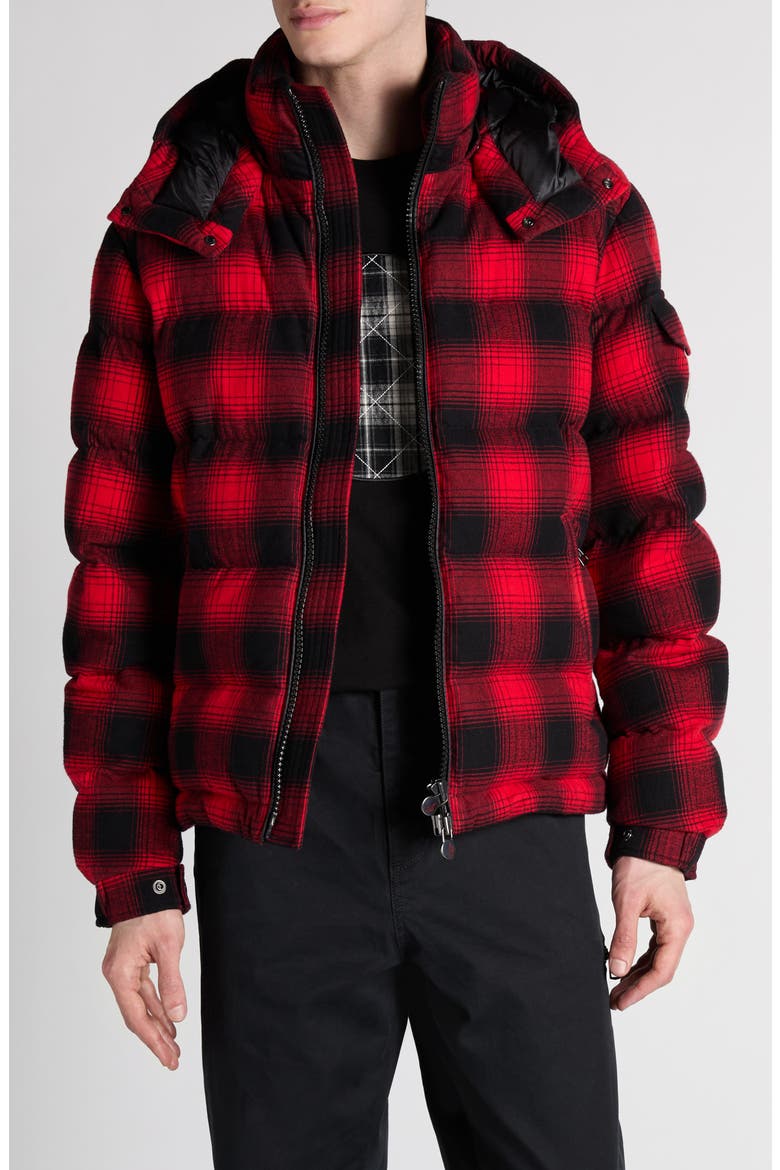 Airor Buffalo Check Down Puffer Jacket, Main, color, RED/ BLACK CHECK