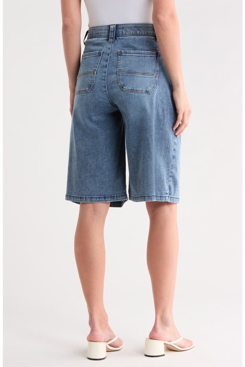Relaxed Pleated Bermuda Shorts, Alternate, color, MID BLUE ARTISINAL