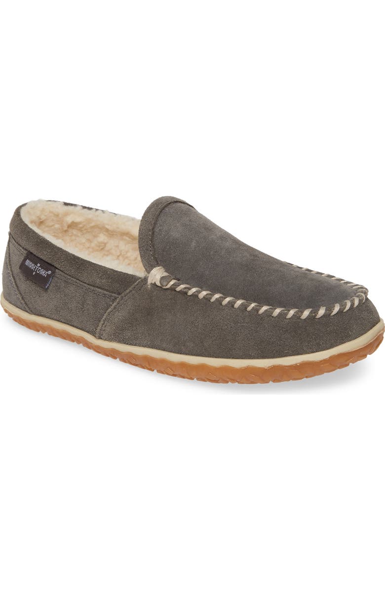 Minnetonka Tilden Faux Shearling Lined Slipper, Main, color,
