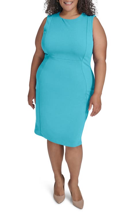 Basic Sleeveless Sheath Dress (Plus)