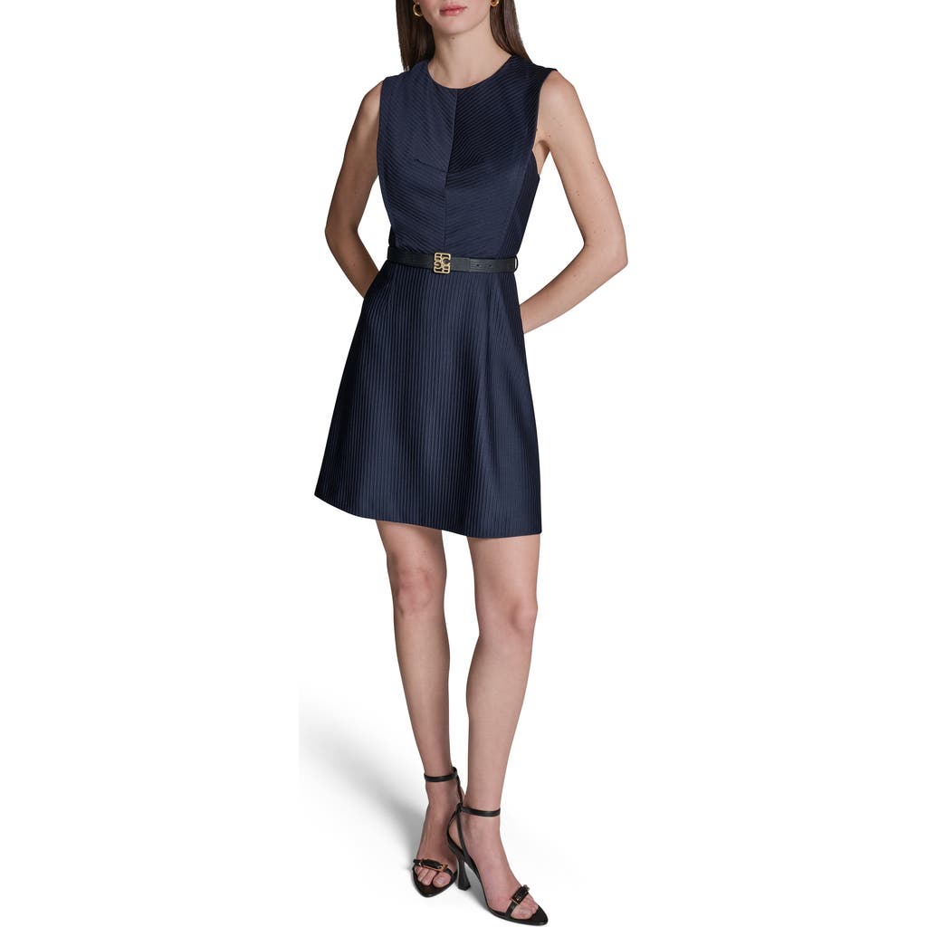 Bcbg Sleeveless Belted Minidress In Blue