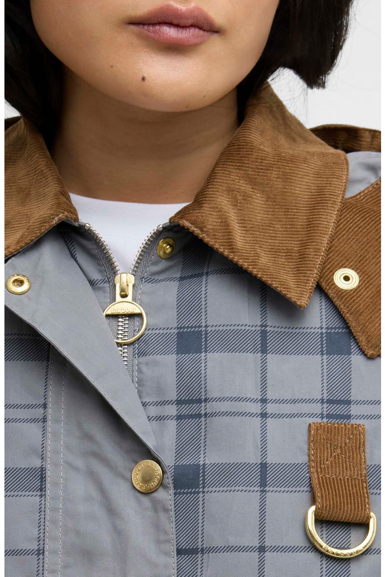 Carnforth Tartan Cotton Hooded Jacket, Alternate, color, GREY TARTAN