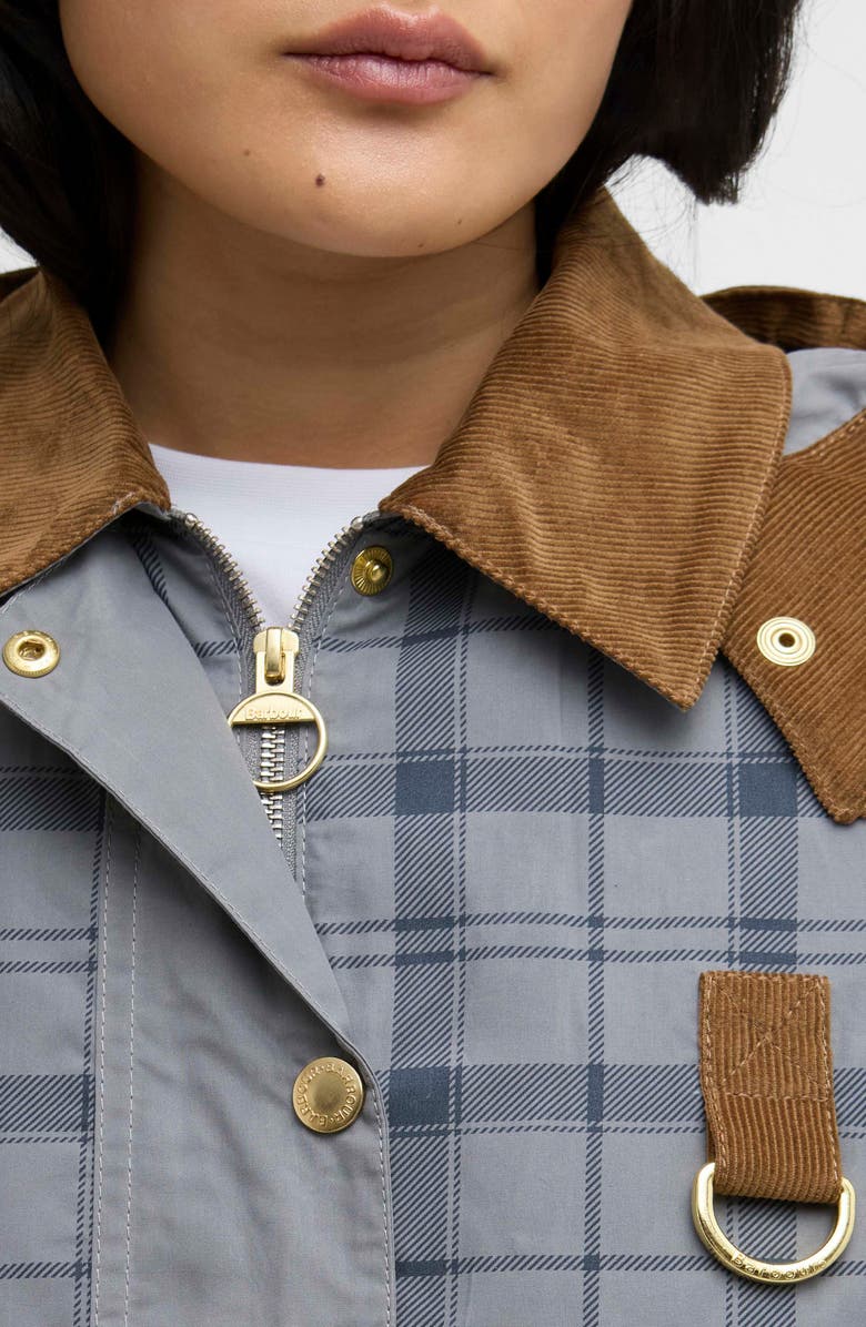 Barbour Carnforth Tartan Cotton Hooded Jacket, Alternate, color, Grey Tartan