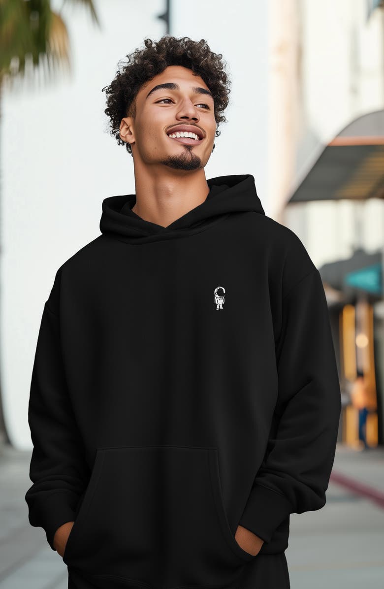Dalix Astronaut Heavyweight Relaxed Hoodie, Alternate, color, Black