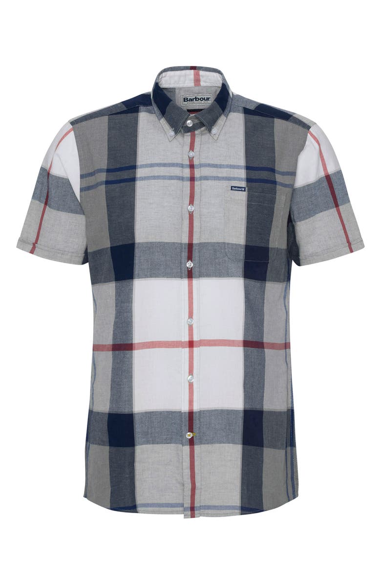 Barbour Doughill Plaid Short Sleeve Cotton & Linen Button-Down Shirt, Alternate, color, 