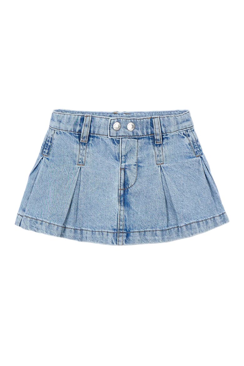 Denim Pleated Skirt, Main, color, Blue