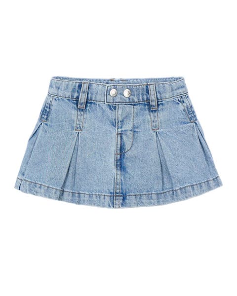 Denim Pleated Skirt