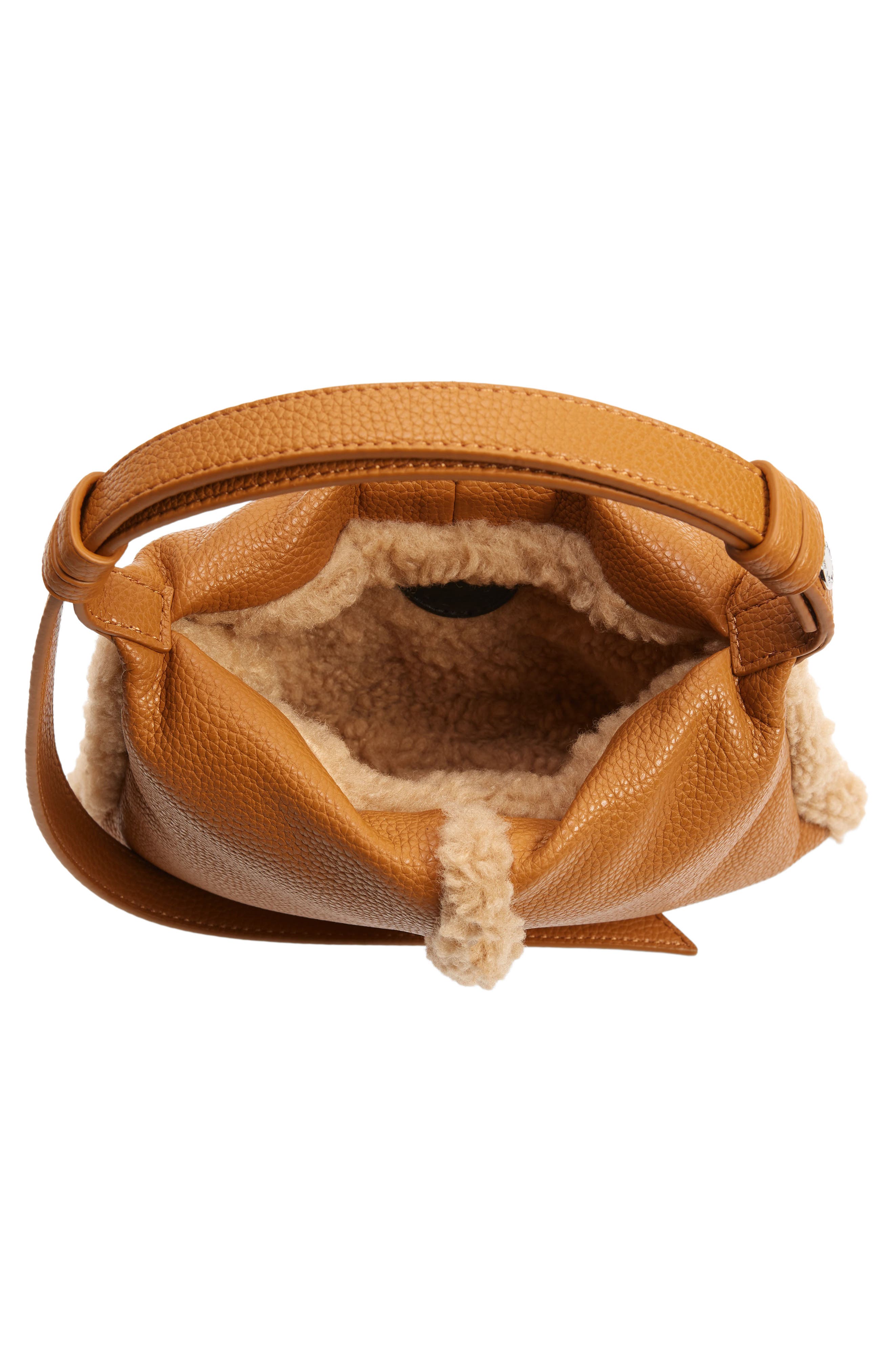 Simon Miller Mini Puffin Convertible Faux Leather & Faux Shearling Handbag, Alternate, color, 