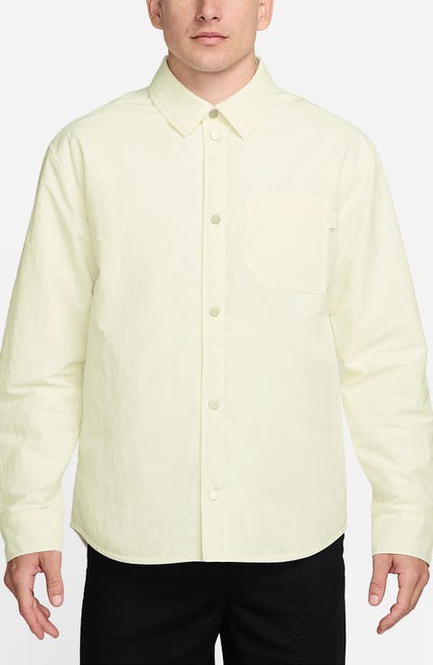 Nylon & Cotton Snap-Up Shirt Jacket