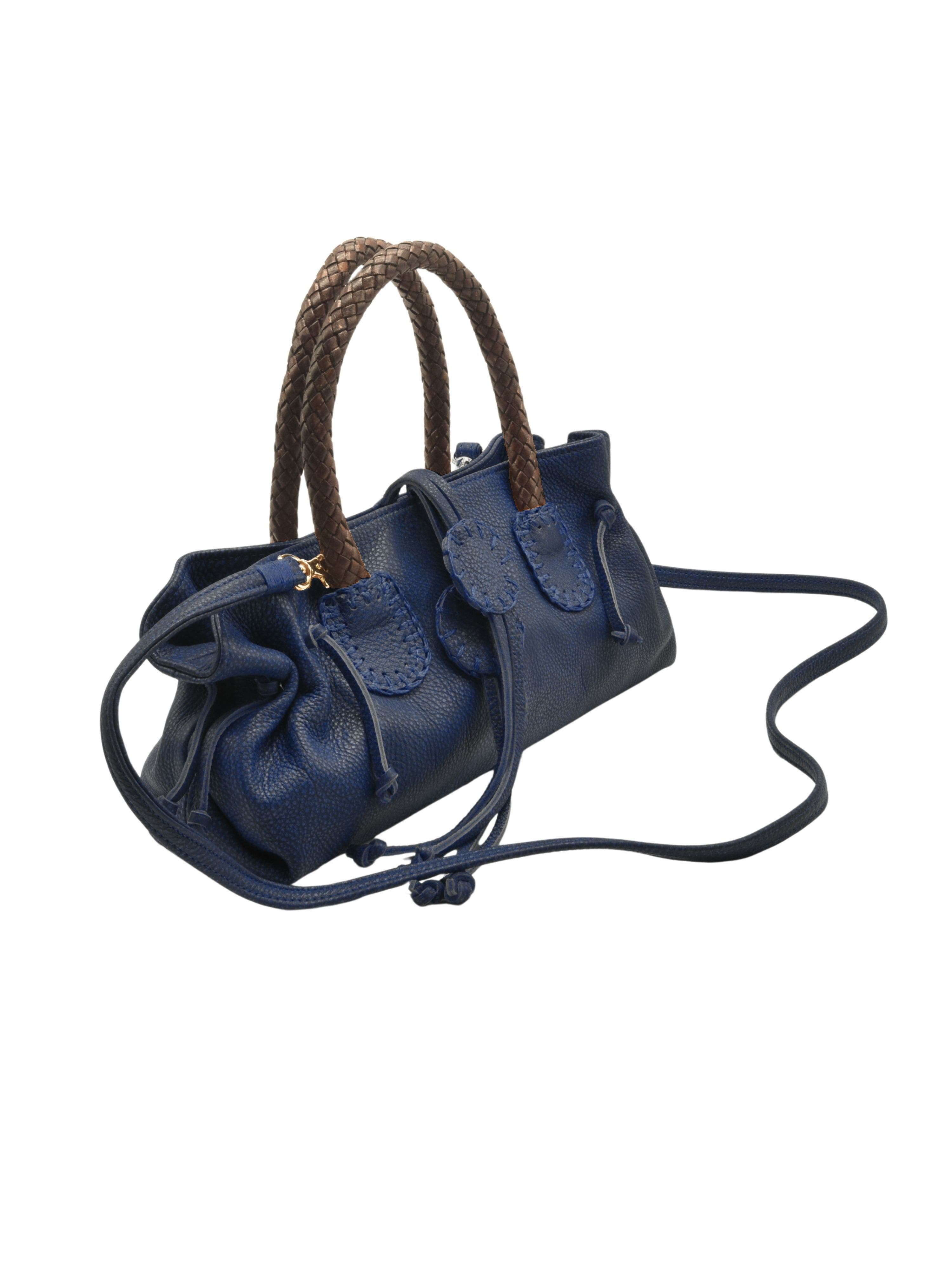 Carlos Falchi Mini Barrel Leather Bag CF626, Alternate, color, Whiskey