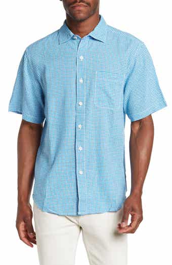 Tommy Bahama Gingham Grove Short Sleeve Linen & Cotton Shirt