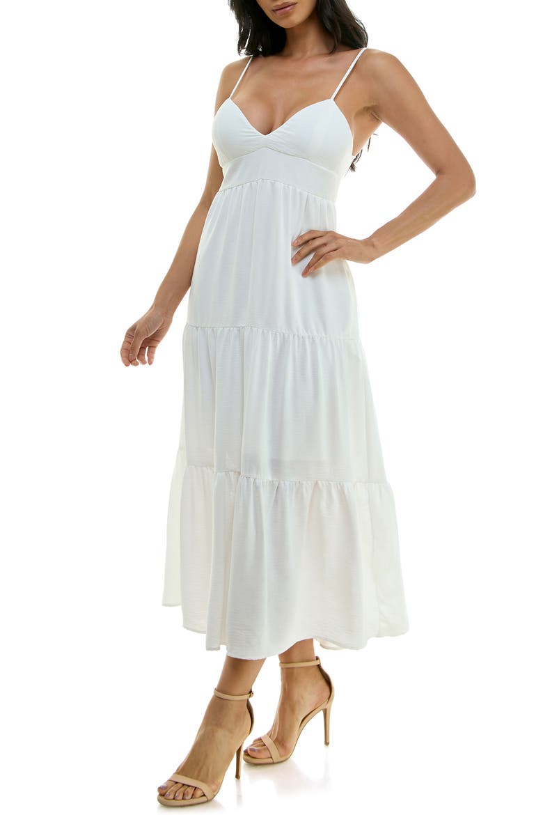 Back Cutout Midi Dress, Alternate, color, WHITE JM