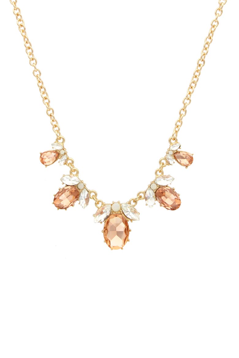 Analissa Crystal Statement Necklace, Main, color, PEACH