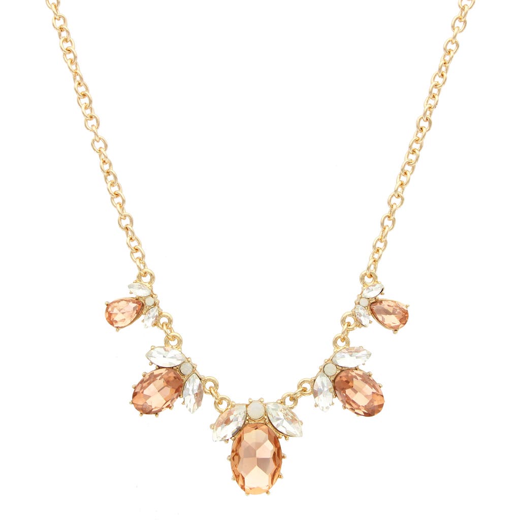 Olivia Welles Analissa Crystal Statement Necklace In Orange