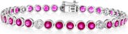 SOUZANA by Suzy Levian 14K Gold 6.75cttw Round-Cut Ruby & 0.96cttw Diamonds Bracelet