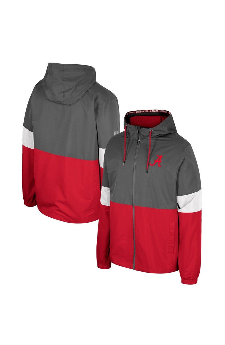 COLOSSEUM Men's Colosseum Charcoal Alabama Crimson Tide Miles Full-Zip Jacket, Alternate, color, 