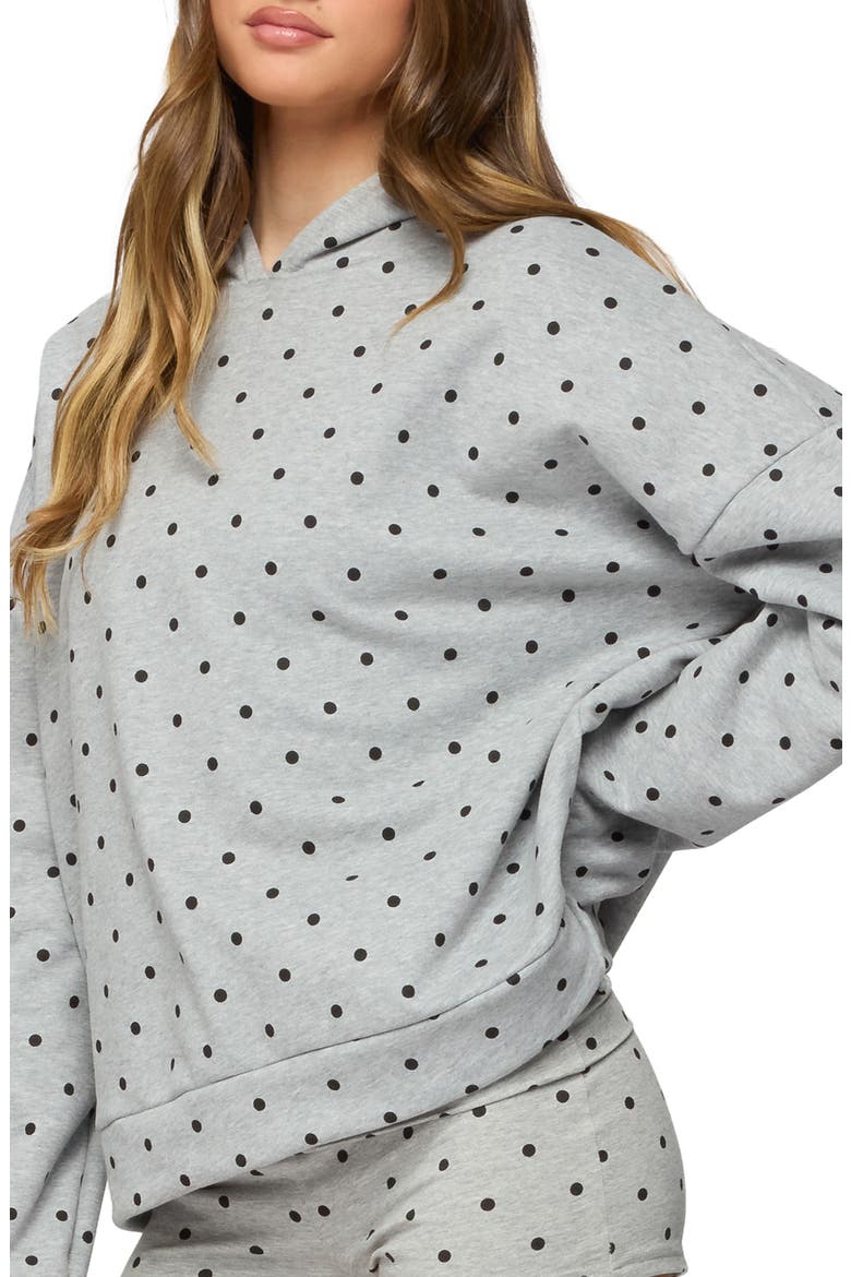 Chelsie Polka Dot Hoodie, Alternate, color, GRAY-MELANGE