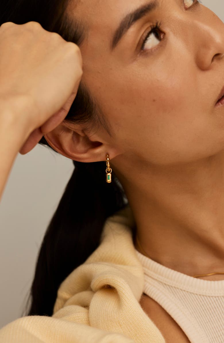 Missoma Molten Stone Baguette Hoop Earrings, Alternate, color, Gold