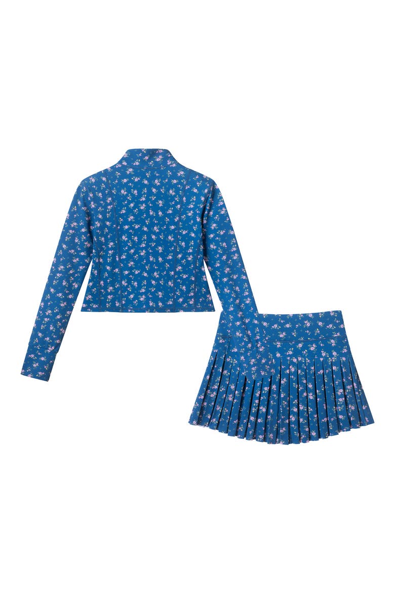 Kids' Floral Athletic Jacket & Skort Set, Alternate, color, NAVY FLORAL