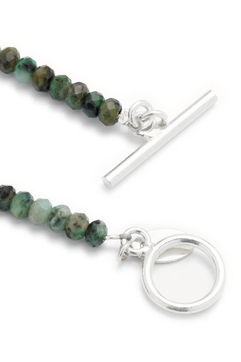 Gemstone Beaded Necklace With Sterling Silver Lobster Closure, Alternate, color, EMERALD