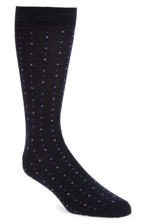 Nordstrom Mini Dot Cotton Blend Dress Socks In Blue