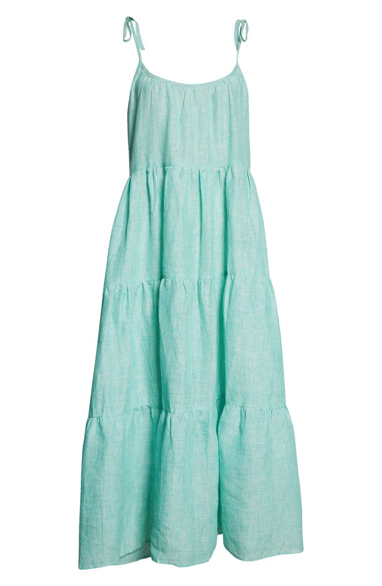 MILLE Maui Tiered Linen Midi Dress, Alternate, color, 