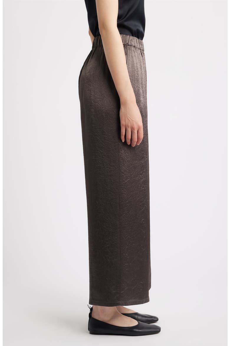 Crinkle Satin Wide Leg Ankle Pants, Alternate, color, RYE