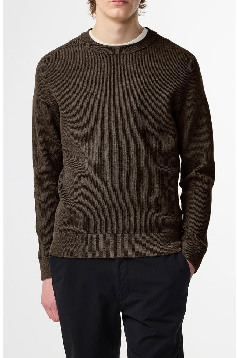 Kaley 6499 Cotton Crewneck Sweater, Main, color, DEMITASSE