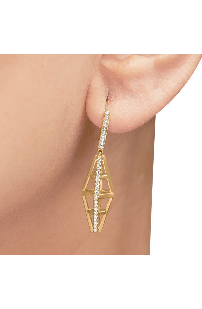 Haus of Brilliance 14K Yellow Gold 5/8 Cttw Diamond Geometrical Pillar Drop and Dangle Earrings, Alternate, color, Yellow