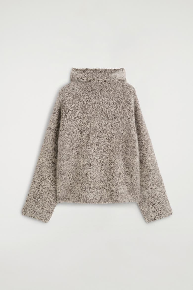 Chunky Brushed-Cashmere Hoodie, Main, color, GRAY MÉLANGE