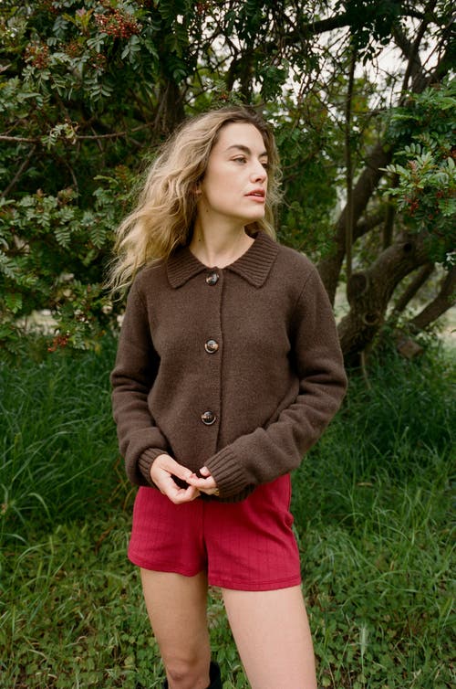 Vir Vita Kaia Cardigan In Brown
