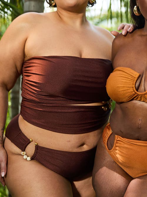Villa Fresca Amara Bikini Swim Bottoms In Chocolate