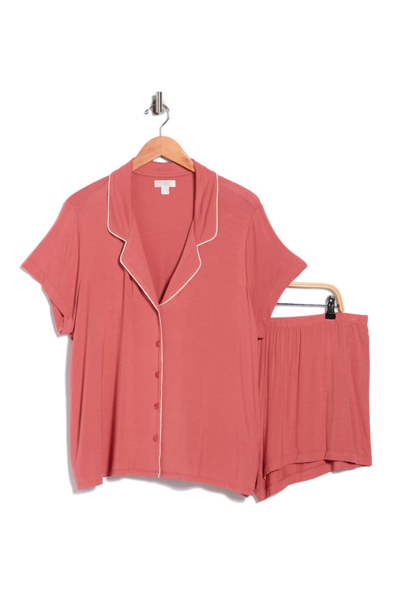 Tranquility Short Pajamas, Alternate, color, PINK CEDAR