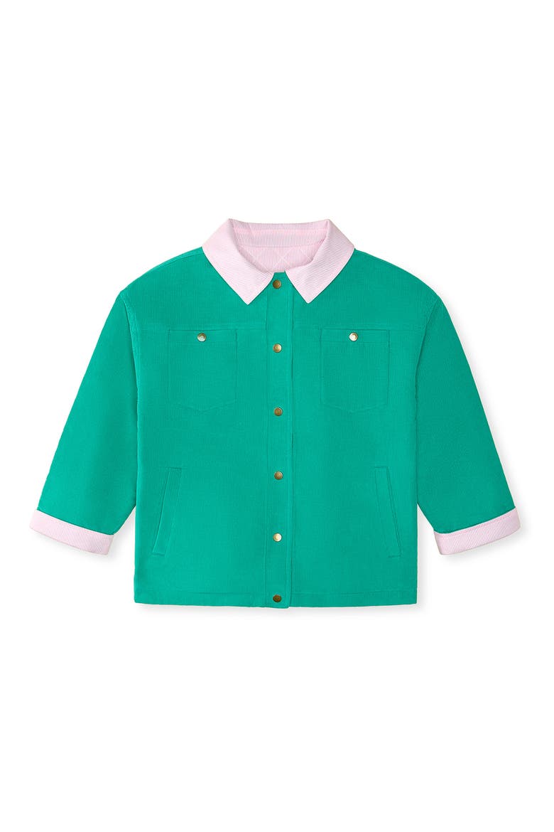 Kids' Reversible Cotton Corduroy Jacket, Main, color, OPEN GREEN