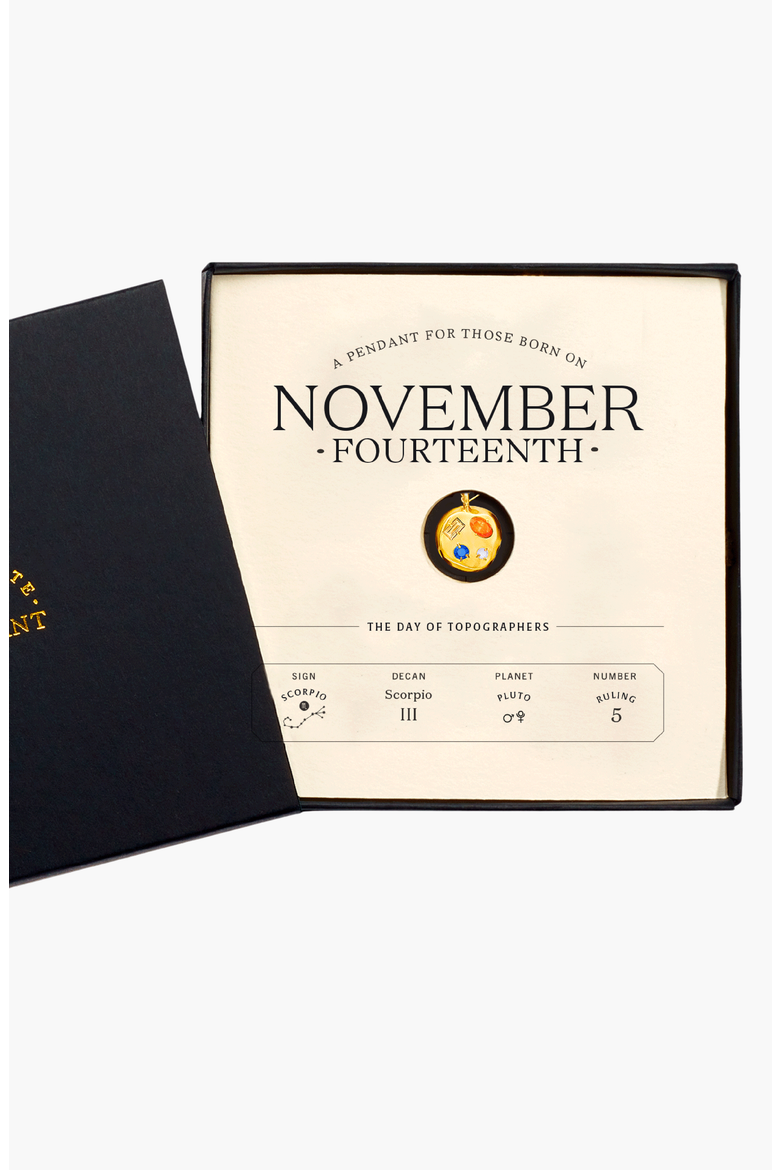 The November Birthdate Gold Pendant, Alternate, color, November 14th - Gold