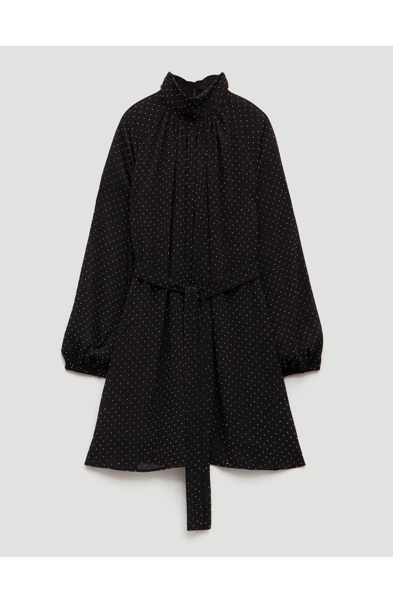 Hush Diamante Gathered Neck Mini Dress, Alternate, color, Black