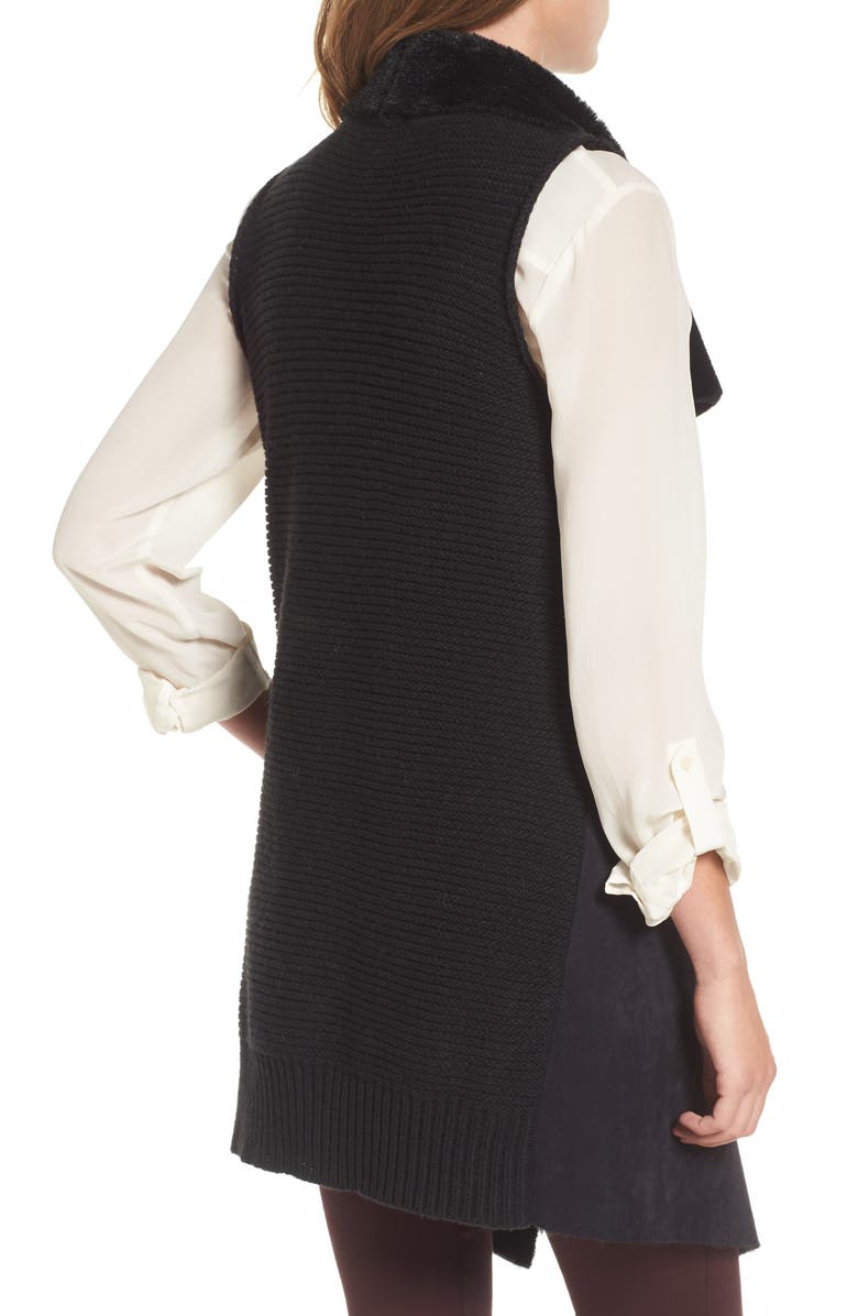 Love Token Faux Shearling Vest, Alternate, color, 