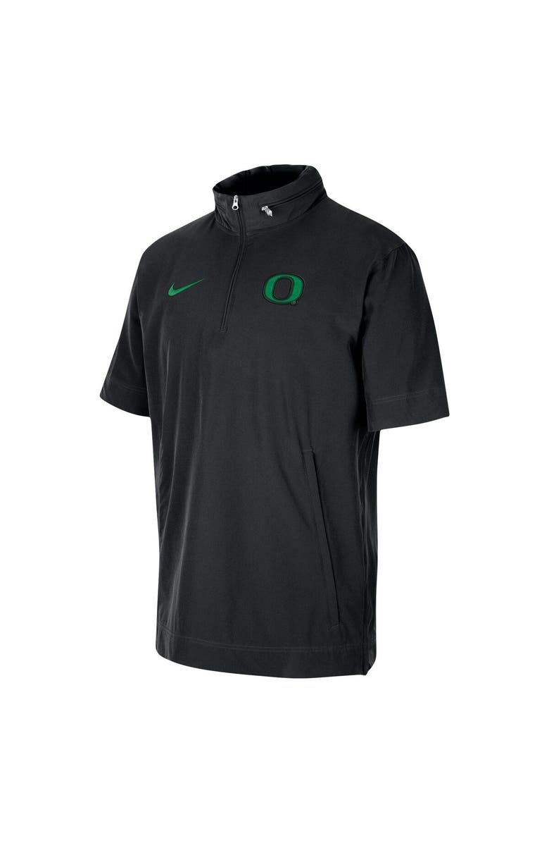 Nike Men's Nike Black Oregon Ducks Coaches Half-Zip Short Sleeve Jacket, Alternate, color, 