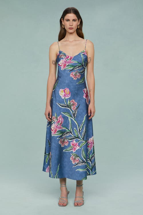 Amur Delilah Midi Dress In Blue