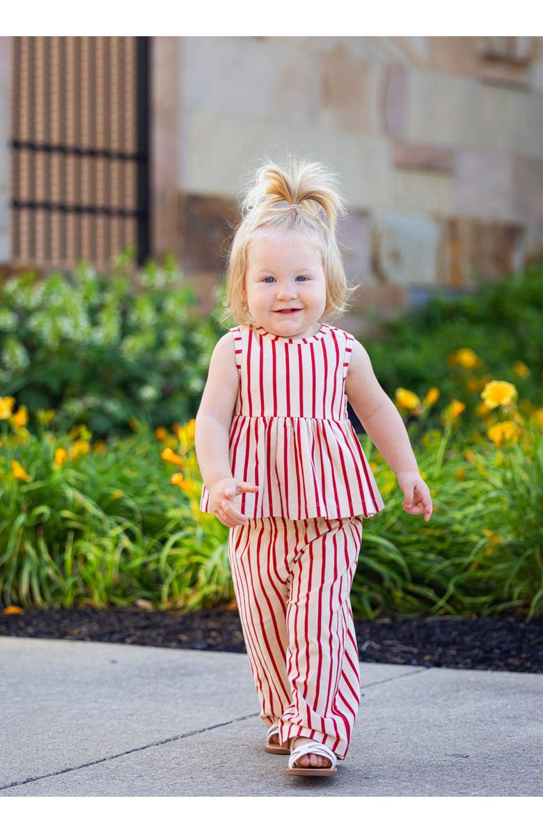 Mabel + Honey Terracotta Stripe Sleeveless Two Piece Set, Alternate, color, Striped