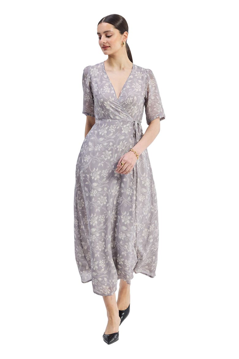 Maxi Wrap Floral dress in Vintage Vines, Alternate, color, Vintage Vines